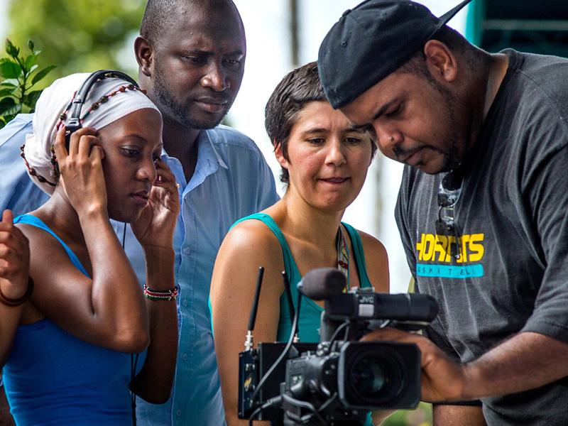 Tulane public service intern working with Africans